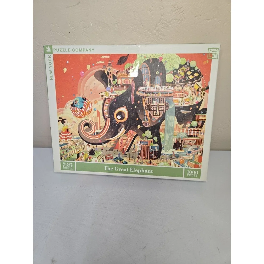 New York Puzzle Company 1000 Piece Jigsaw Puzzle  The Great Elephant  Victo Ngai